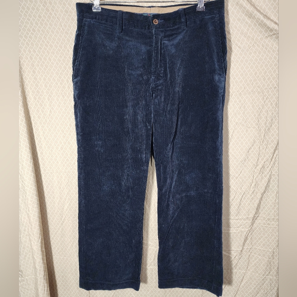Polo by Ralph Lauren Thick Navy Corduroy Straight Leg Pants 100% Cotton Men's 32